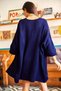 Woman's Navy Blue Arm Folded Pocket Loose Knit Cardigan HRK-19000123 - 5