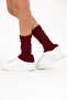 Women's Thick Cotton Winter Leggings Boots Socks Burgundy - 4