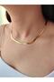 Stainless Steel Italian Flat Chain Gilt Gold 45 Cm Women's Necklace