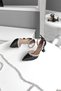 Black Satin 9cm Champagne Heels with Ankle Belt Double Waterway Stone Evening Dress Stiletto Women's Shoes - 2