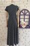 Women's polka dot, Full length polka dot crepe fabric dress - 4