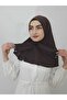 Women's Brown Snap Bonnet Hijab Scarf - 3