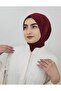 Women's Burgundy Snap Bonnet Hijab Scarf - 4