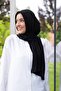 وشاح شال عملي جاهز من القطن باللون الأسود