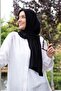 وشاح شال عملي جاهز من القطن باللون الأسود - 4