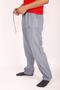 Unisex Raw Cloth Summer Comfortable Elastic Waist Corded Linen Look Cotton Trousers - 2
