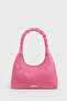 Women's Pink Knitted Handle Baguete Bag 215