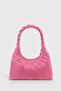 Women's Pink Knitted Handle Baguete Bag 215 - 3