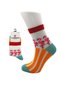 Women's Multicolored Half-Toe Flamingo Patterned Cotton Socks 6 Pack - 3