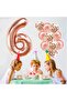 100 cm Rose Gold Large Foil 6 Years Number Balloon 40Inc - 2