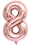 100 cm Rose Gold Large Foil 8 Years Number Balloon 40Inc