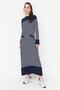 Navy Blue Striped Crew Neck Knitwear Dress TCTAW23EB00012 - 3