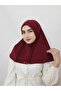 Women's Burgundy Snap Bonnet Hijab Scarf - 2
