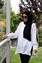 وشاح شال عملي جاهز من القطن باللون الأسود - 3