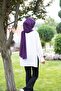 Combed Cotton Ready Practical Shawl Scarf Plum - 4