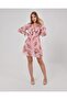 Women's Front Tie Patterned Double-breasted Dress - 2