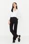 Black High Waist Wide Leg Woven Fabric Trousers Twoaw23Pl00240