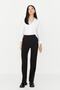 Black High Waist Wide Leg Woven Fabric Trousers Twoaw23Pl00240 - 2