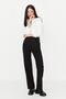 Black High Waist Wide Leg Woven Fabric Trousers Twoaw23Pl00240 - 3
