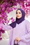 شال قطن ممشط باللون الأرجواني - 4