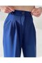 Women's Navy Blue Pleated Pocket Fabric Palazzo Trousers - 2