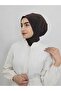 Women's Brown Snap Bonnet Hijab Scarf