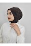 Women's Brown Snap Bonnet Hijab Scarf - 4