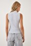 Women's White Black Turtleneck Cotton Knitted Blouse GT00004 - 4