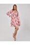 Women's Front Tie Patterned Double-breasted Dress