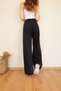 Black Lycra Casual Wide Leg Jean High Waist Jeans - 4