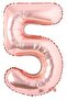 100 cm Rose Gold Large Foil 5 Years Number Balloon 40Inc