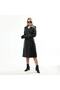 Women's Leather Trench Coat Black