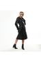 Women's Leather Trench Coat Black - 3