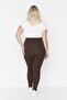 Black-Brown 2-Pack High-Waist Knitted Plus Size Leggings TBBSS22TA0057 - 7