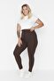 Black-Brown 2-Pack High-Waist Knitted Plus Size Leggings TBBSS22TA0057 - 6