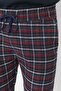 Navy Blue-Red Plaid Regular Fit Woven Unisex Pajama Bottoms Sweatpants Tmnaw23Pj00014 - 4
