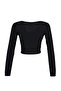Black Button Detailed Square Neck Fitted Flexible Crop Knitted Blouse TWOAW23BZ00384 - 8