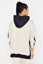 Lacivert Pamuklu Renk Bloklu Geniş Kalıp İçi Polarlı Örme Spor Sweatshirt TWOSS22SW0074 - 5