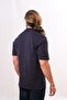 Men's Pocketed Polo Collar Navy Blue T-Shirt - 4