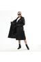 Women's Leather Trench Coat Black - 4