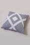 Custom Designed Cushion Cover with Punch Embroidery on Charcoal grey Cotton Fabric, 43x43 cm - 3