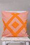 Special Design Orange Cotton Fabric with Punch Embroidery Throw Pillow Cover 43x43 Cm