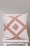 Specially Designed Beige Cotton Fabric with Brown Punch Embroidery Throw Pillow Cover 43x43 Cm