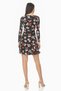 Women's Black Patterned Double-Breasted Dress - 4