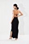 Women's Black Open Waist Camisole Dress Yİ1814 - 2