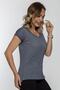 Back Robe Ruched Oil Wash Tshirt-misty Fog - 2