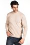 Dark Beige Men's Cotton Half Turtleneck Knitwear Sweater - 2