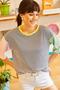 Women's Black Color Block T-Shirt TSH-19000394