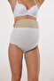 Women's White 3-Piece Cotton High Waist Maternity Postpartum Panties - 2
