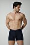Men's Navy Blue Cotton Lycra 3-Piece Boxers - 6
